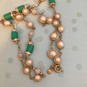 J.Crew Faux pearls and rhinestone necklace